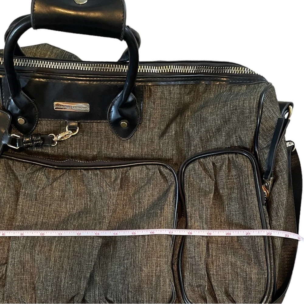 Adrienne Vittadini Weekender Travel Bag Brown Duffle Removable Shoulder Strap